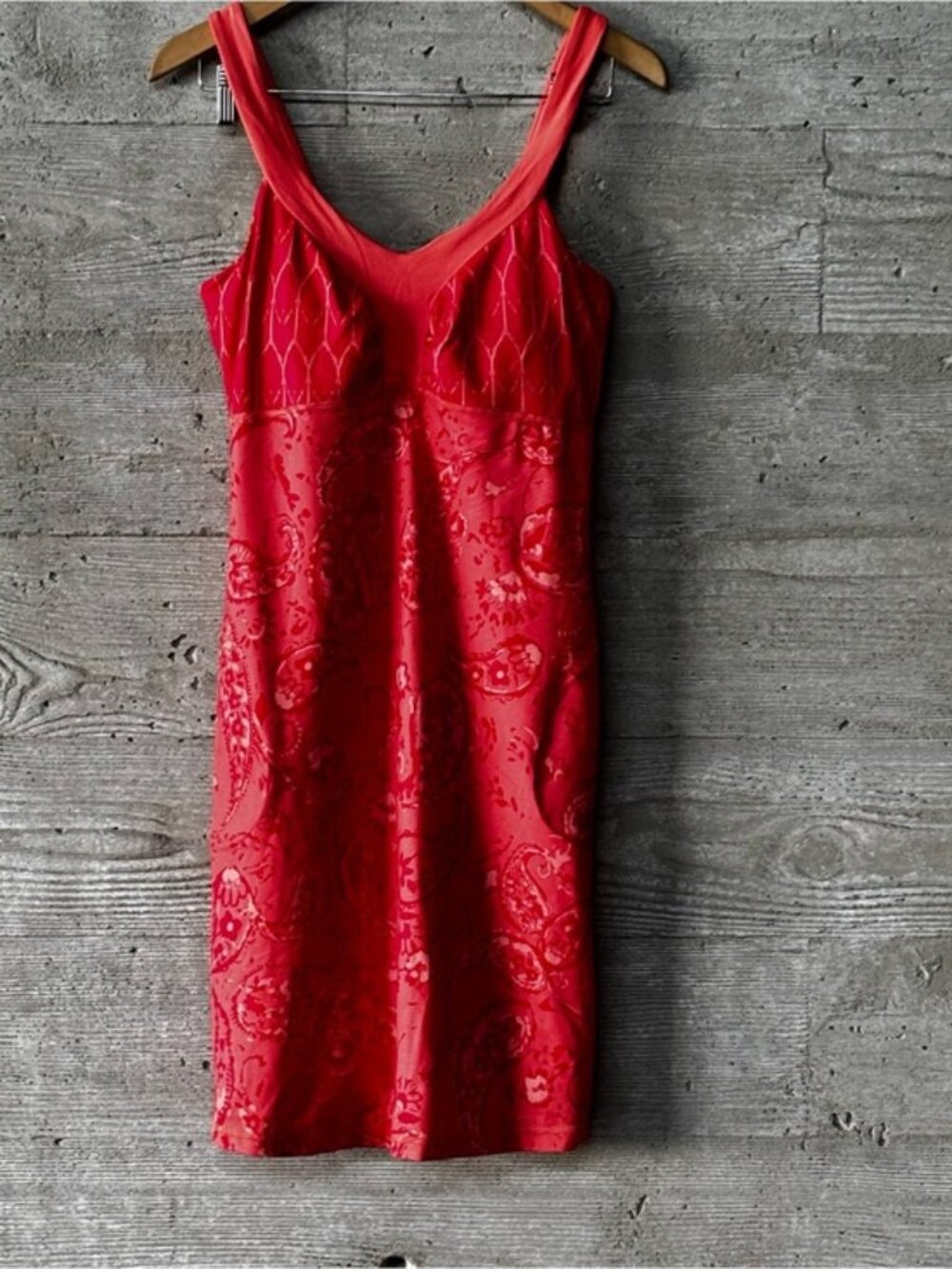 [New] The North Face (M) Cadence Emberglow Orange Paisley Empire Sport Dress